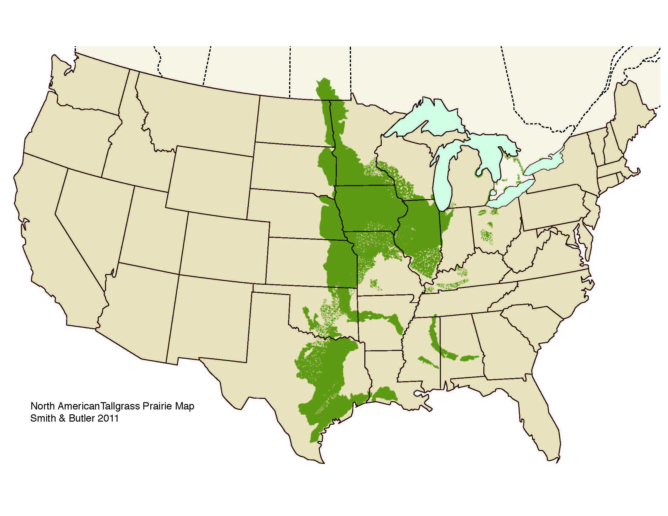 Tallgrass prairie map