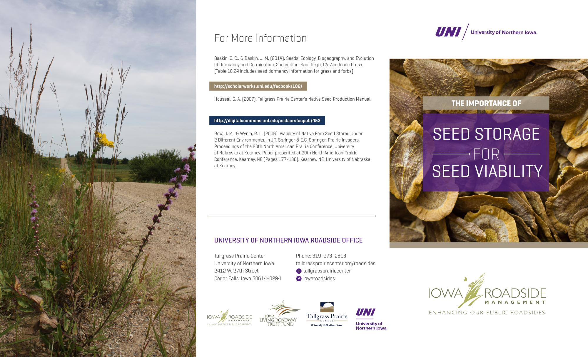 An image of the Seed Storage for Seed Viability brochure.